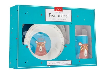 TOM JOULE Melamin Geschirr Set Bär Baer 5 Tlg Kids Teller Schüssel Löffel Gabel  - Bild 1 von 4