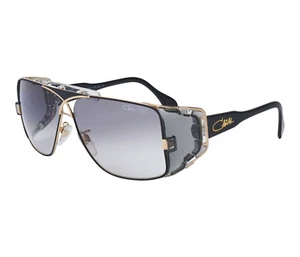 CAZAL MOD 955 COL 302 ICONIC VINTAGE BLACK GOLD SHIELD SUNGLASS MADE IN GERMANY - Picture 1 of 12