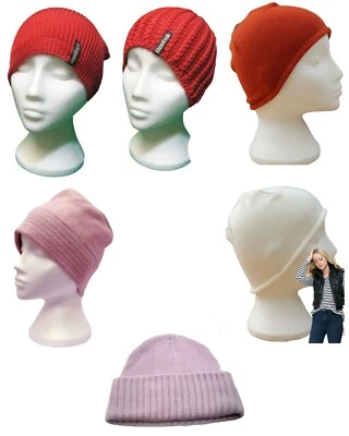 New REEBOK NEXT M&S Womens BEANIE HAT  Pink Rust Ivory White Foto 1 de 4