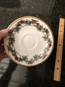 Christmas Macy’s ROYAL GALLERY The Holly And The Ivy Replacement Saucer Plates - Picture 1 of 3
