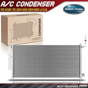 New AC Condenser A/C Air Conditioning w/ Drier for Acura TSX 2004-2008 L4 2.4L - Picture 1 of 8