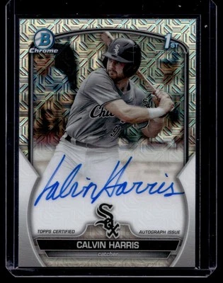 2023 Bowman Draft Chrome Auto HTA Choice Calvin Harris RC Auto 014/150 Chicago - Image 1 of 2