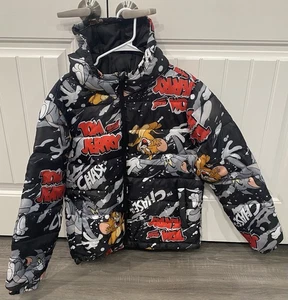 Tom And Jerry Jacket Limited Edition Puffer Coat Boys Large Vintage Graphic - Picture 1 of 10