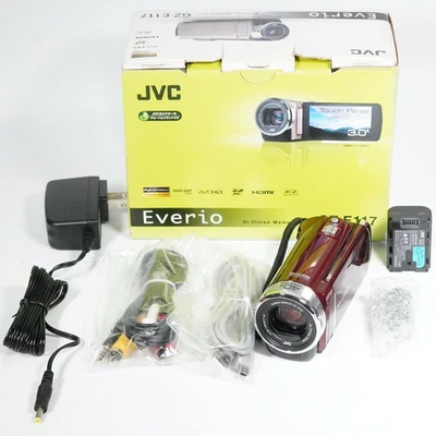 JVC Victor Everio GZ-E117-R Digital Video Camera Camcorder Red Used From Japan - Image 1 of 4