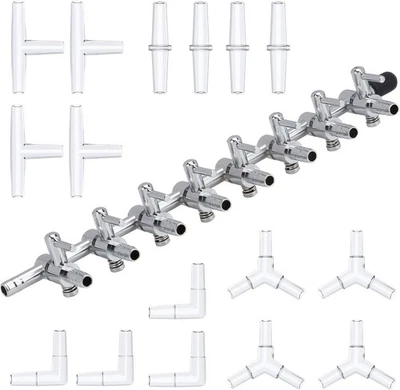 Pawfly 8 路水族箱帮阀气流控制杆进口 3/16 — 第 1/4 张图片