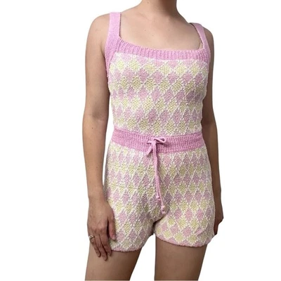 Mameluco Free People Delicado Kawaii Tejido Diamantes Rosa Barbiecore Talla Extra Pequeña Foto 1 de 4