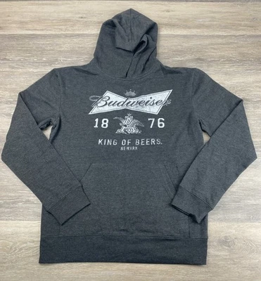 Sudadera con Capucha Budweiser Beer Adulto Gris Medio Estampado Gráfico Delgada Mezcla Ligera Foto 1 de 4