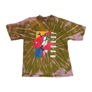 T-shirt Nike Air Jordan vintage media oliva anni 90 tie dye made in USA rara - Foto 1 di 5