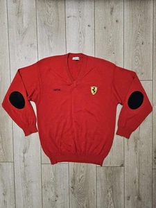 VINTAGE FERRARI CERRUTI 1881 SWEATSHIRT F1 SWEATSHIRT 90s FORMULA 1 RED L/XL - Picture 1 of 11