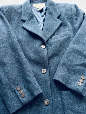 Vintage Eddie Bauer Wool Blue Blazer Jacket Coat Women’s Sz Medium 90s Academia - Image 1 of 4