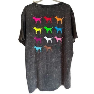 Victoria’s Secret PINK Oversized T-Shirt Size Large Logo Dog Limited Ed. - Picture 1 of 5