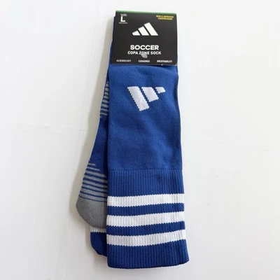 NEW adidas Unisex Copa Zone Cushion 5 Over The Calf Soccer Socks SIZE L Blue - Image 1 of 4