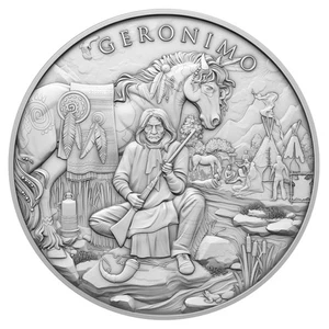 1 Troy oz Geronimo Design .999 Fine Silver Round - Picture 1 of 3