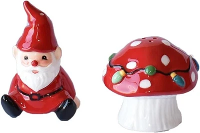 Ganz MX180554 Gnome with Mushroom Salt and Pepper Shaker, 5-inch, Set of 2 - Image 1 of 2