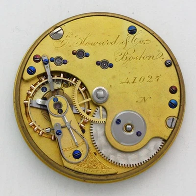 Movimiento Reloj Bolsillo E. Howard & Co. Serie IV Talla N y Esfera Esmaltada 1868 Foto 1 de 4