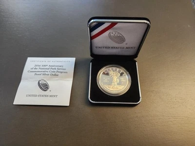 2016 National Park Service Proof Silver Dollar w/ COA - Image 1 of 3