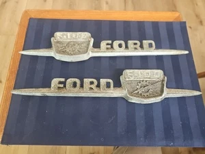 1959 FORD F-100 Lightening Bolt & Gear Passenger/Driver Fender Spear Emblem Part - Picture 1 of 3