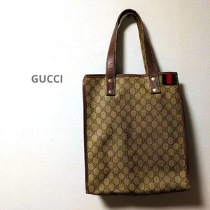 Bolso de Mano GUCCI GG Supreme Borde de Cuero Marrón Auténtico Usado Excelente Estado - Imagen 1 de 12