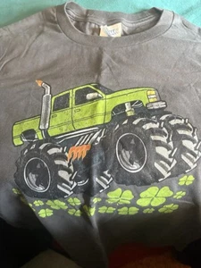 Shamrock Monster Truck Youth Boys Med T-shirt - Picture 1 of 3