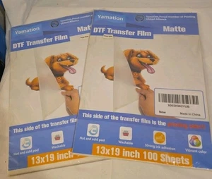 Película de transferencia Yamation DTF 13x19 pulgadas 100 Hojas (×2) Premium Doble Cara Mate - Imagen 1 de 3