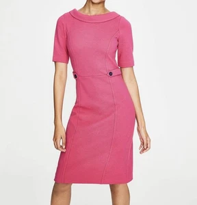 Boden Damen Betty Ottoman Kleid Gr. 10 R Hot Pink Stretch Gefüttert Knie Kurz Sl - Bild 1 von 15