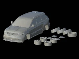 STL File - Jeep Grand Cherokee (WK2) Trackhawk - 3D Print 1/87 64 43 32 24 18 - Picture 1 of 4