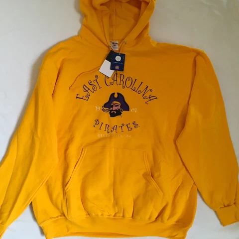 TSI Sportswear East Carolina Pirates Gold Pockets Pullover Hoodie Size XL NWT Cover