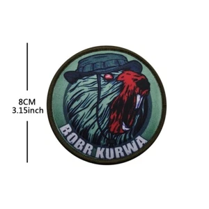 BOBR Kurwa Biber grün Taktik Klett Patches Stickerei Klettverschluss Aufkleber - Bild 1 von 1