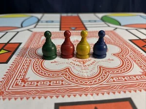 Parcheesi Tokens - Wood, Matte Finish, Milton Bradley - Set of Four    A1 - Picture 1 of 3