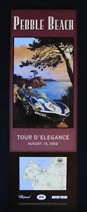 Pebble Beach Concours 2002 Tour Poster JAGUAR D-TYPE LeMans Ecosse Rowe EXC - Picture 1 of 1