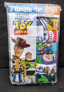 7 Pack Disney Pixar Toy Story Boys Briefs Underwear Size 4T 100% Cotton - Picture 1 of 6