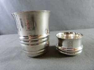 Set anello timbale e tovagliolo placcato argento francese vintage orafo VOGLUX Parigi - Foto 1 di 17