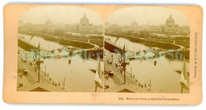 Chicago IL - VISTA DE PÁJARO DE LA EXPOSICIÓN COLOMBIANA - Kilburn Stereoview - Imagen 1 de 2