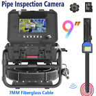 9" 1080P Sewer Pipe Inspection Camera Self-Leveling Meter Counter 512HZ Locator