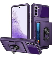 Coolden Samsung S22 Wallet Case-Card Holder -Ring Kickstand shockproof PURPLE…..