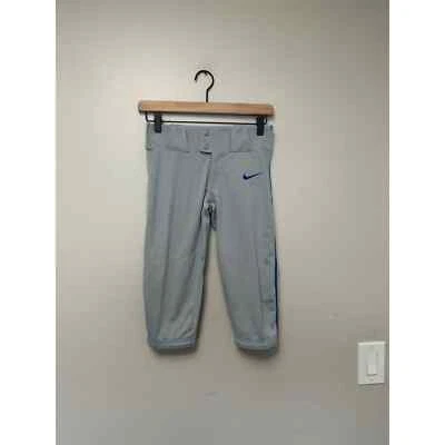 NWT Nike Boy's Gray Capri Baseball Pants w/ Blue Piping Size Small - Imagem 1 de 4