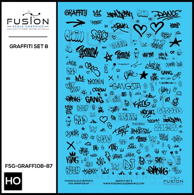 HO Scale Graffiti Decal Set 8 - Image 1 of 2