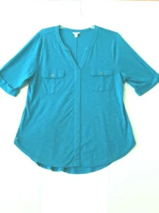 Sonoma Teal Tunic Shirt Top Blouse Size XL 16 18 - Picture 1 of 1