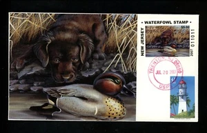 US FDC NJ New Jersey State Duck Stamp 2007 Choc Lab GW Teal decoy M Braun #11/27 - Picture 1 of 4