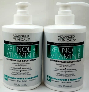 (2-Pk) ADVANCED CLINICALS ~ VITAMIN C + HYALURONIC Brightening FACE BODY & CREAM - Picture 1 of 3