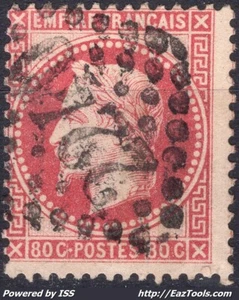 FRANCE 80c ROSE N° 32 AVEC OBLITERATION GC 2240 MARSEILLE BDR A VOIR - Picture 1 of 2