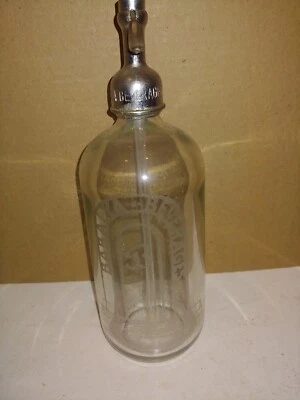Botella Seltzer de Soda Trenton New Jersey Bebidas Babalya Años 40/50 De Colección, Grabada Foto 1 de 4