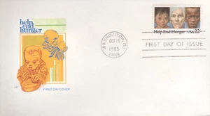 1985 FDC - Scott# 2164 - Help End Hunger - Farnam Cachet - Picture 1 of 1