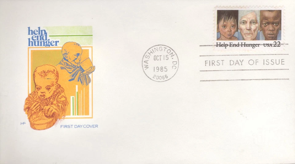 1985 FDC - Scott# 2164 - Help End Hunger - Farnam Cachet - Image 1 of 1