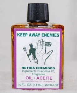 Keep Away Enemies Magical Oil (1) 4DRMs , Remove Enemies,  Santeria, Hoodoo - Picture 1 of 4