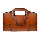ZLMBAGUS Women Vintage Flap Tote Top Handle Satchel Handbags PU Leather Brown