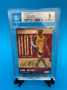 2015-16 Hoops Panini NBA Kobe Bryant #13 Hot Signature BGS 9 Como Nuevo MUY RARO - Imagen 1 de 2
