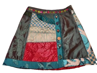 Desigal Woman's Skirt Patchwork Size  12 Lined Beautiful Design. We Ship Fast - Image 1 of 4