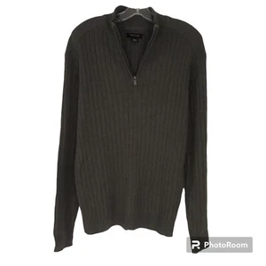 Structure Grey Ribbed 1/4 Zip Pullover Sweater Men’s XXL - Picture 1 of 9