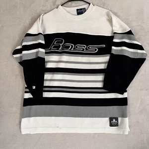 Vintage Hugo Boss By I.G. Design Mens L Striped Long Sleeve Crewneck Sweatshirt - Picture 1 of 12